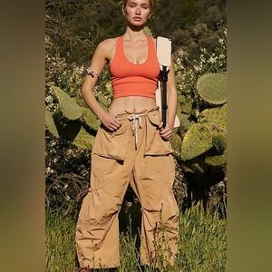 Free People Tan Cargo Pants
